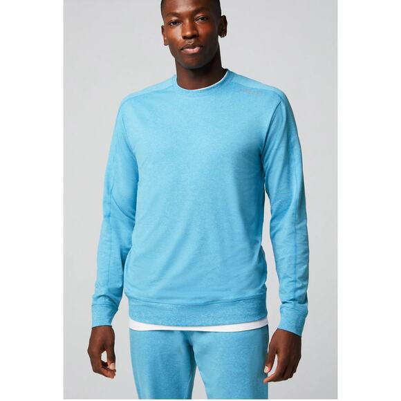 Fabletics Shirt Mens Small Blue The Cloud Jersey Crew Long Sleeve Top - Picture 1 of 11